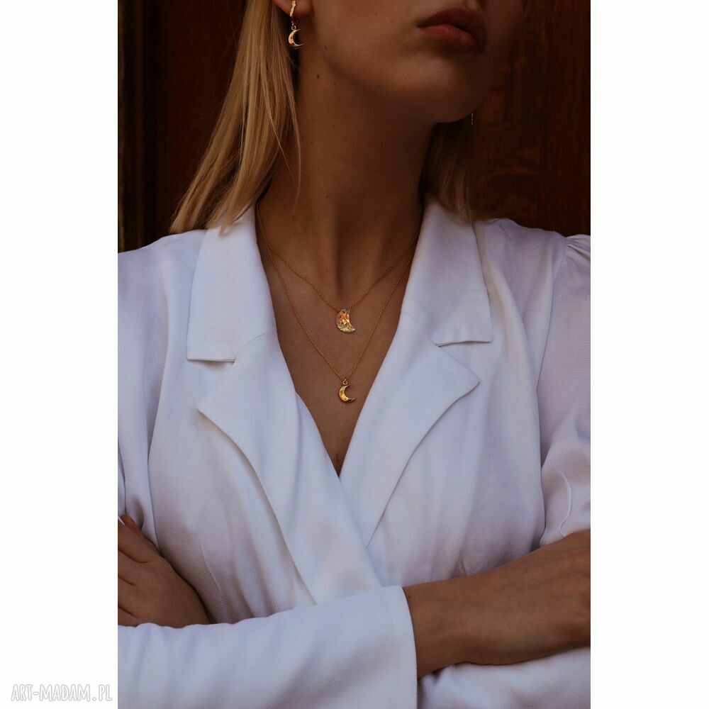 kolczyki: Srebrne kolczyki z księżycami Handmade