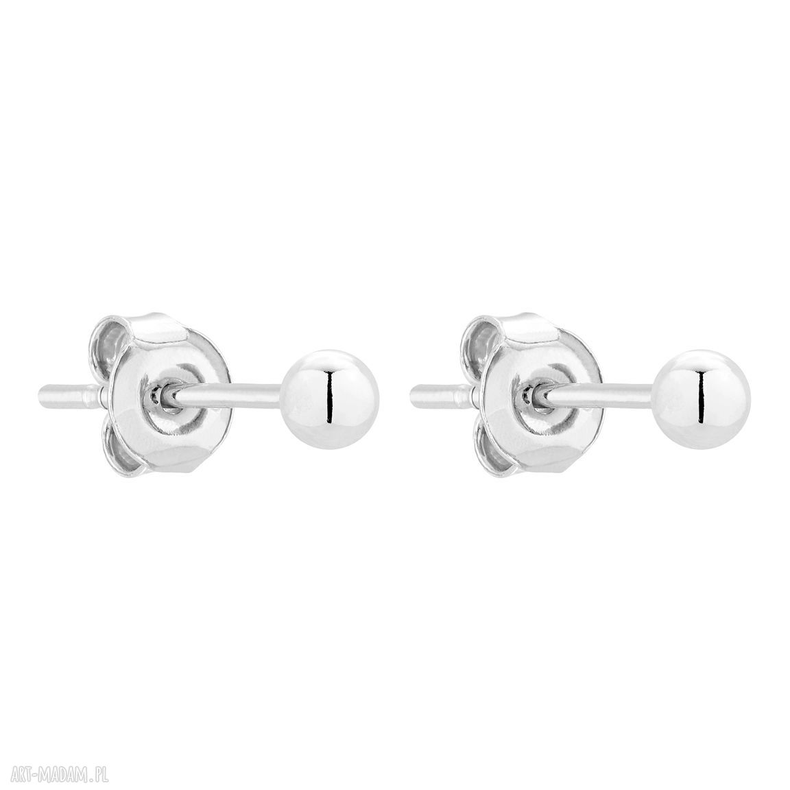 Srebrne kolczyki sztyfty z kuleczką 3 mm SOTHO - srebro 925