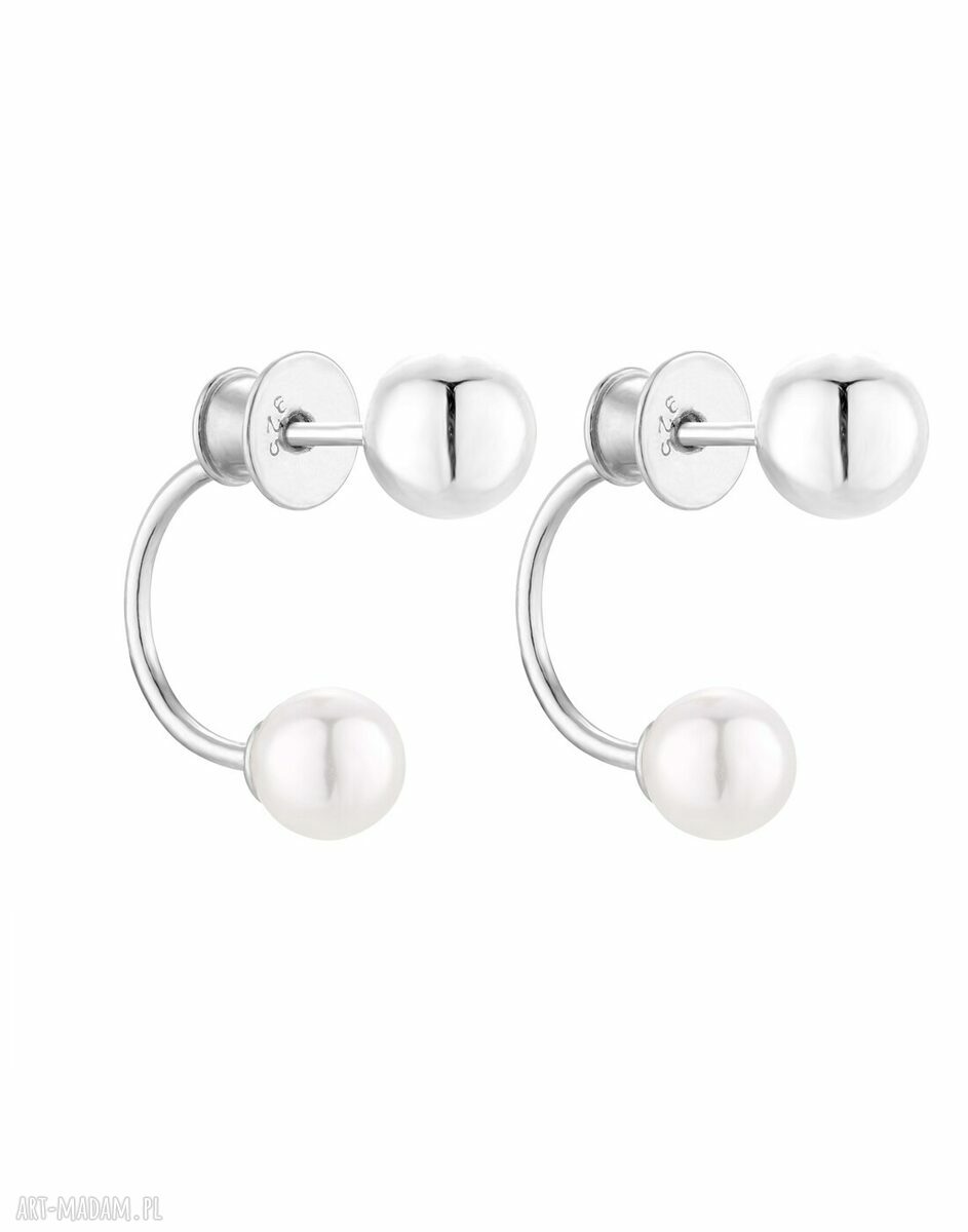Srebrne kolczyki kulkami perłami swarovski® crystal zaucho kulki
