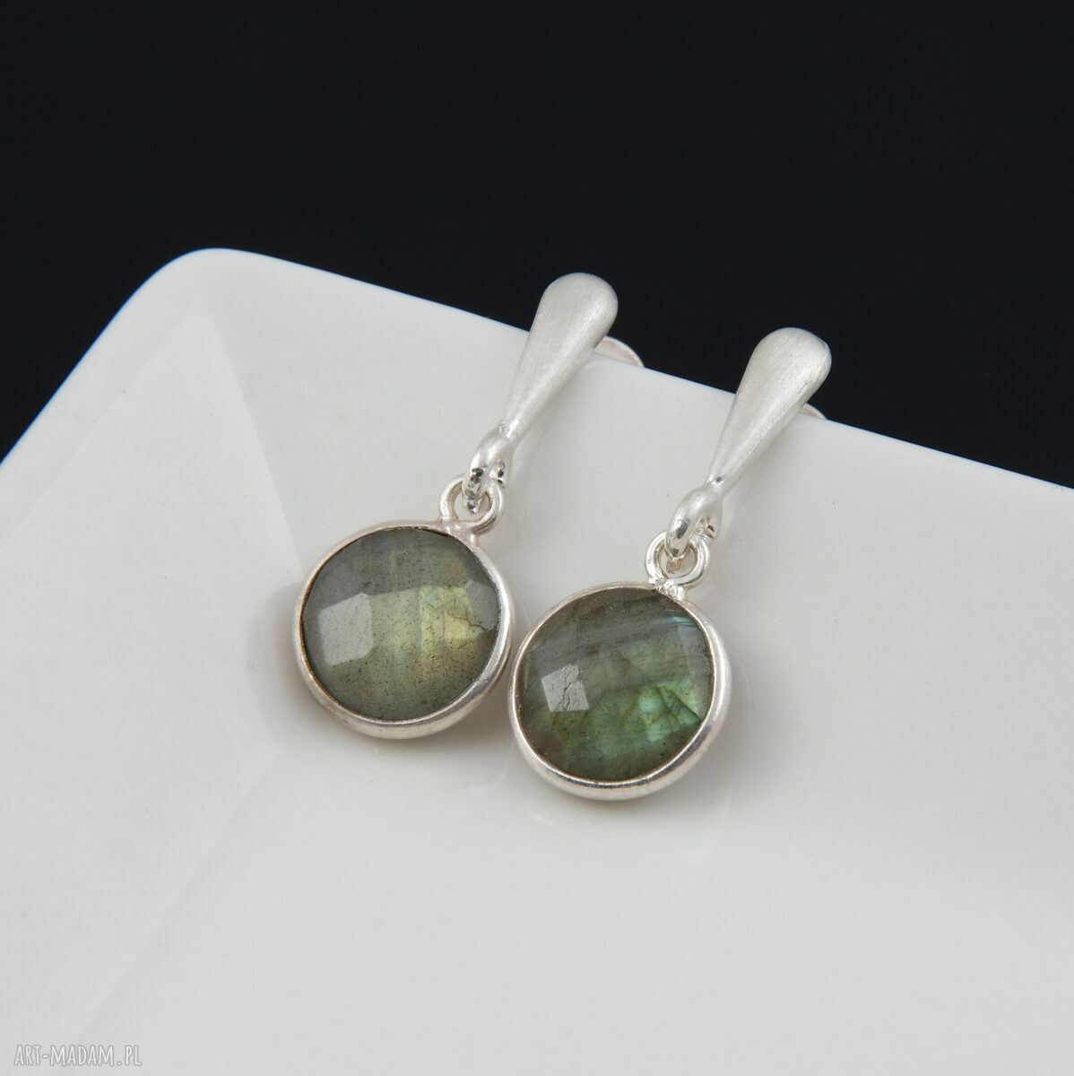 kolczyki: Kolczyki z labradorytu 2 autorskie