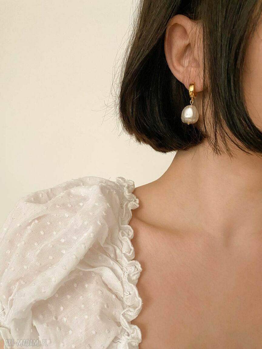 kolczyki: Srebrne kolczyki z nieregularnymi perłami SWAROVSKI® CRYSTAL hand made