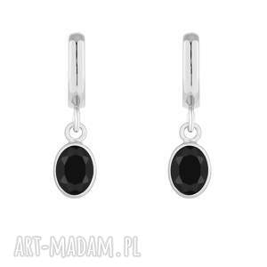 srebrne kolczyki z onyksami sotho - czarne kolczyki