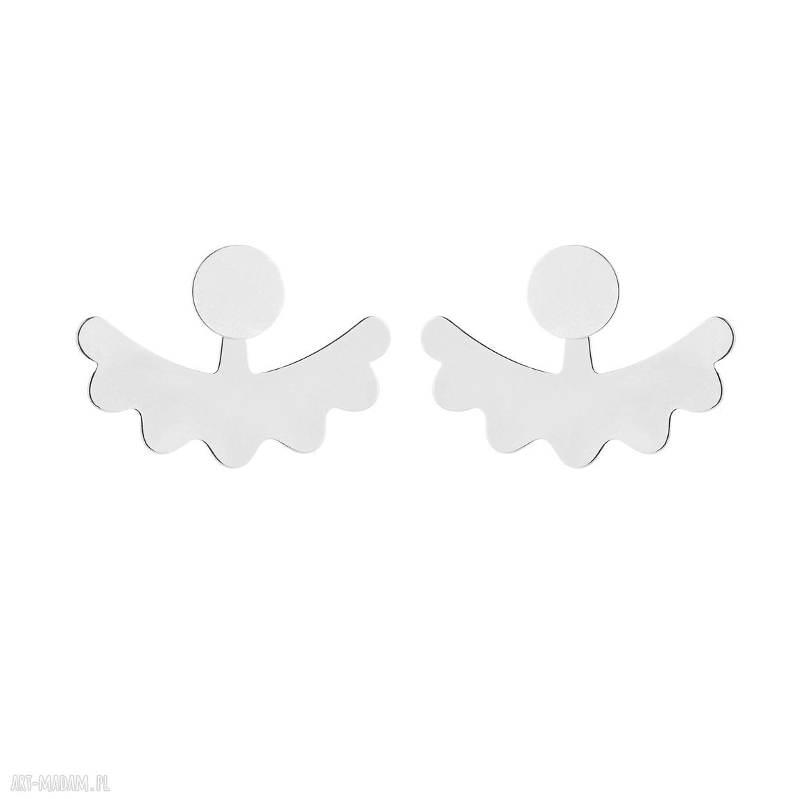 Srebrne kolczyki ucho sztyfty srebro modowe trendy zapinane uchem