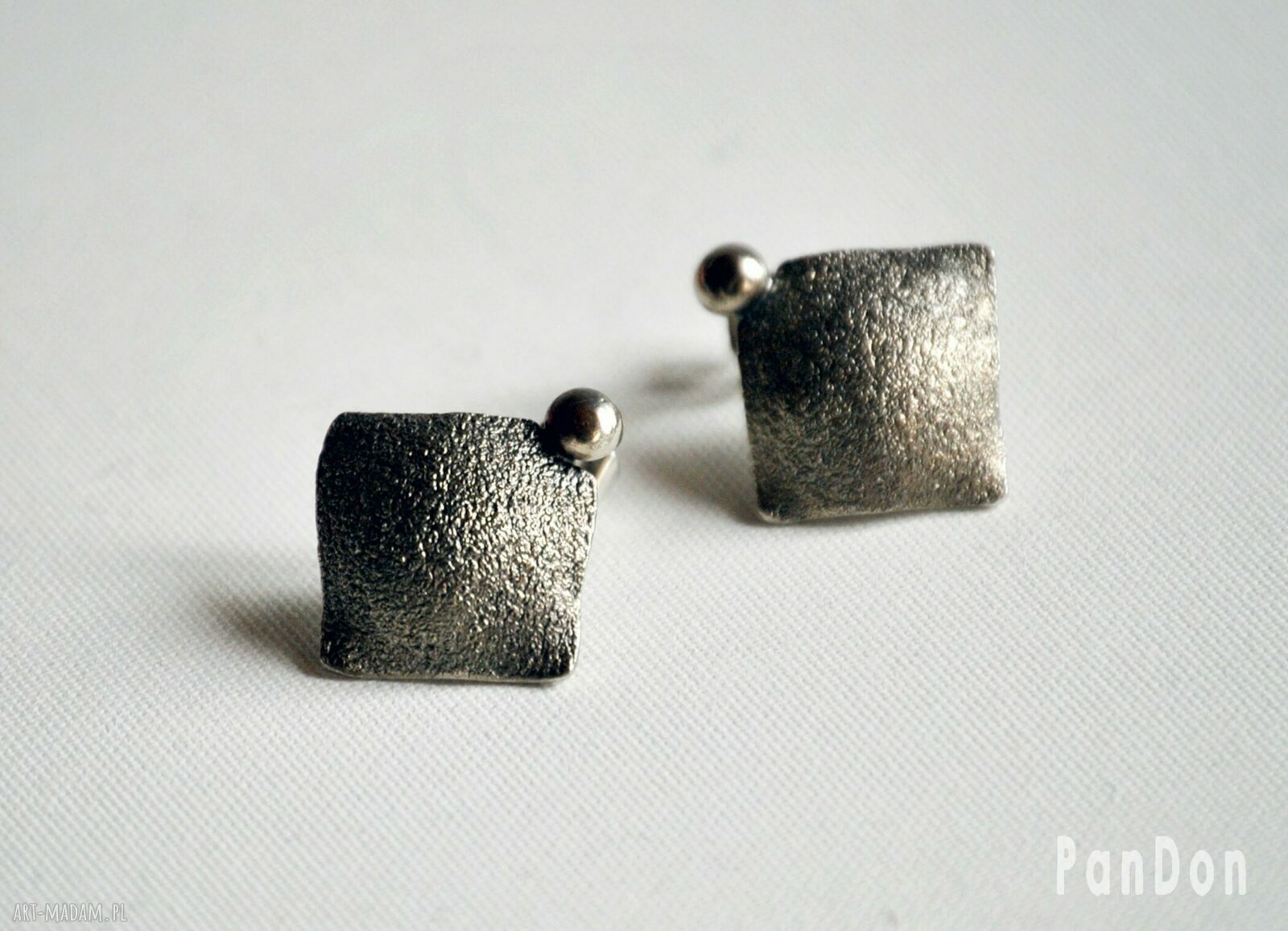 Kolczyki srebrne listki - handmade metaloplastyka