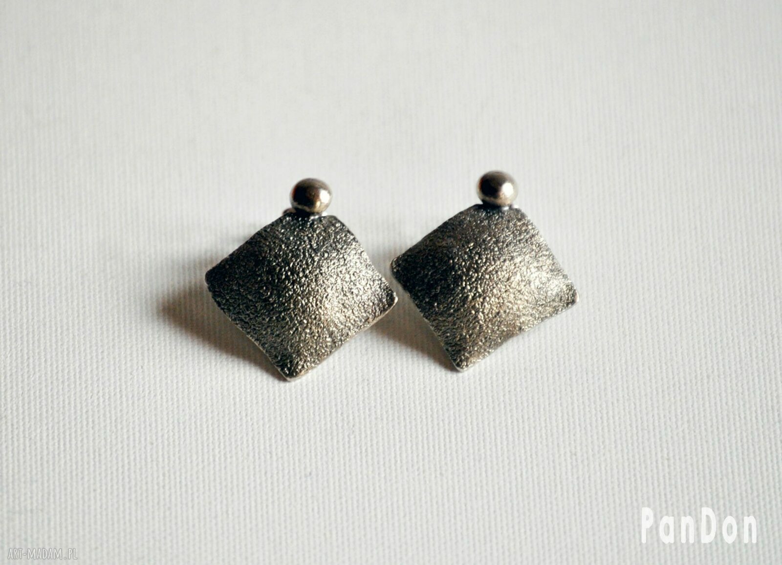 Kolczyki srebrne listki - handmade metaloplastyka