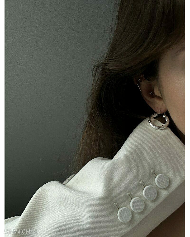 kolczyki: Srebrne masywne grube koła ręcznie zrobione