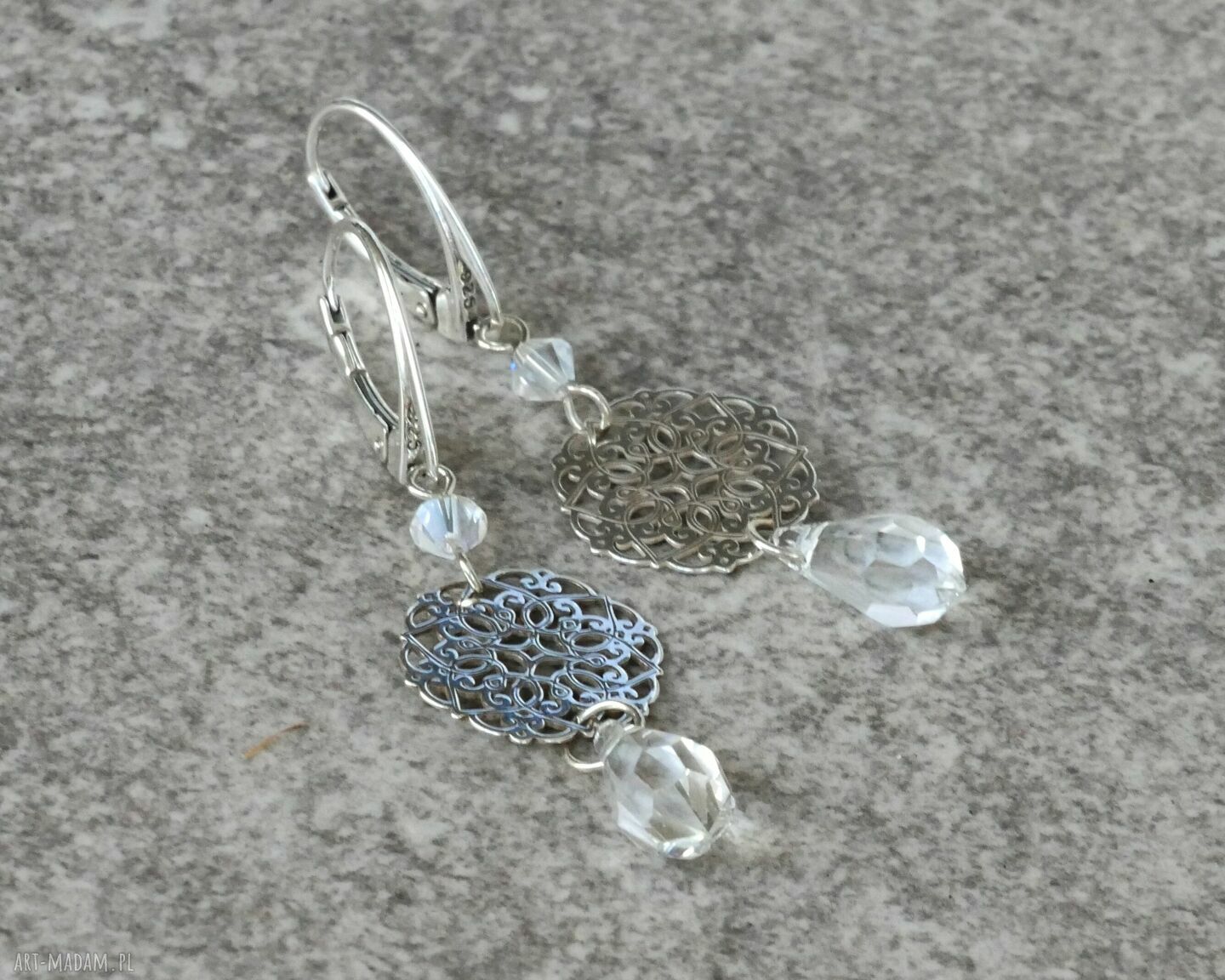 Kolczyki srebrne Marrakesz z kryształem Crystal
