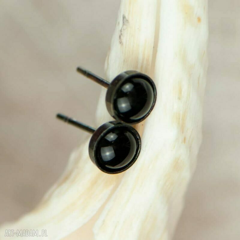 Srebrne sztyfty z onyksem 6 mm - srebro 925