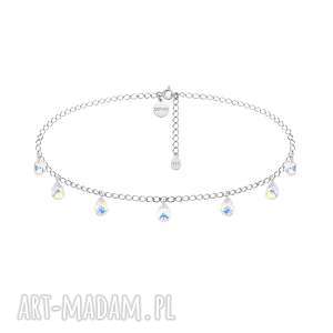 srebrny choker opalizującymi kryształami swarovski® crystal