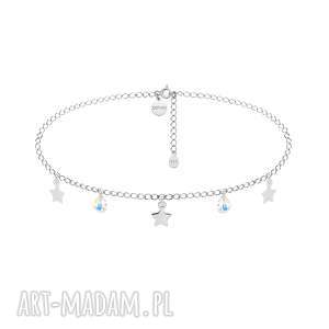 srebrny choker z gwiazdkami i kryształami swarovski® crystal