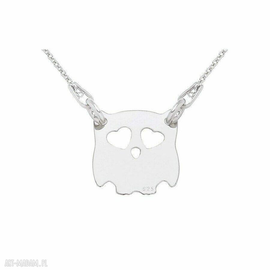 naszyjniki: Srebrny krótki naszyjnik z sową handmade