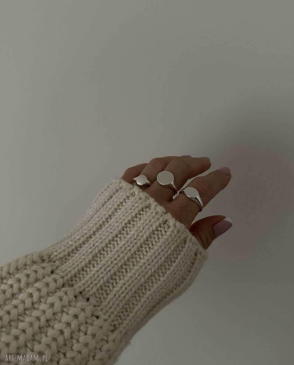 pierścionki: Srebrny masywny sygnet Hand Made