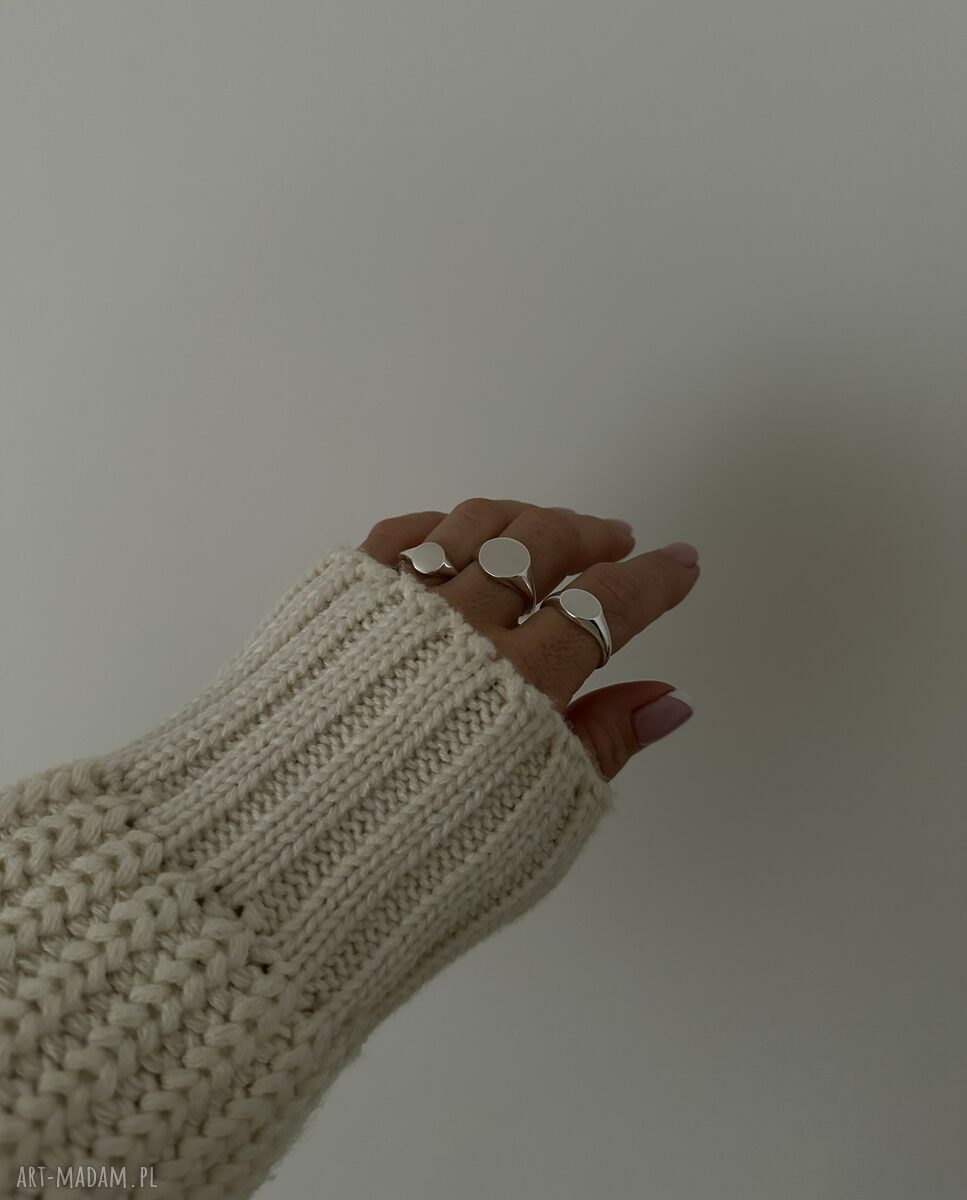 pierścionki: Srebrny masywny sygnet Hand Made