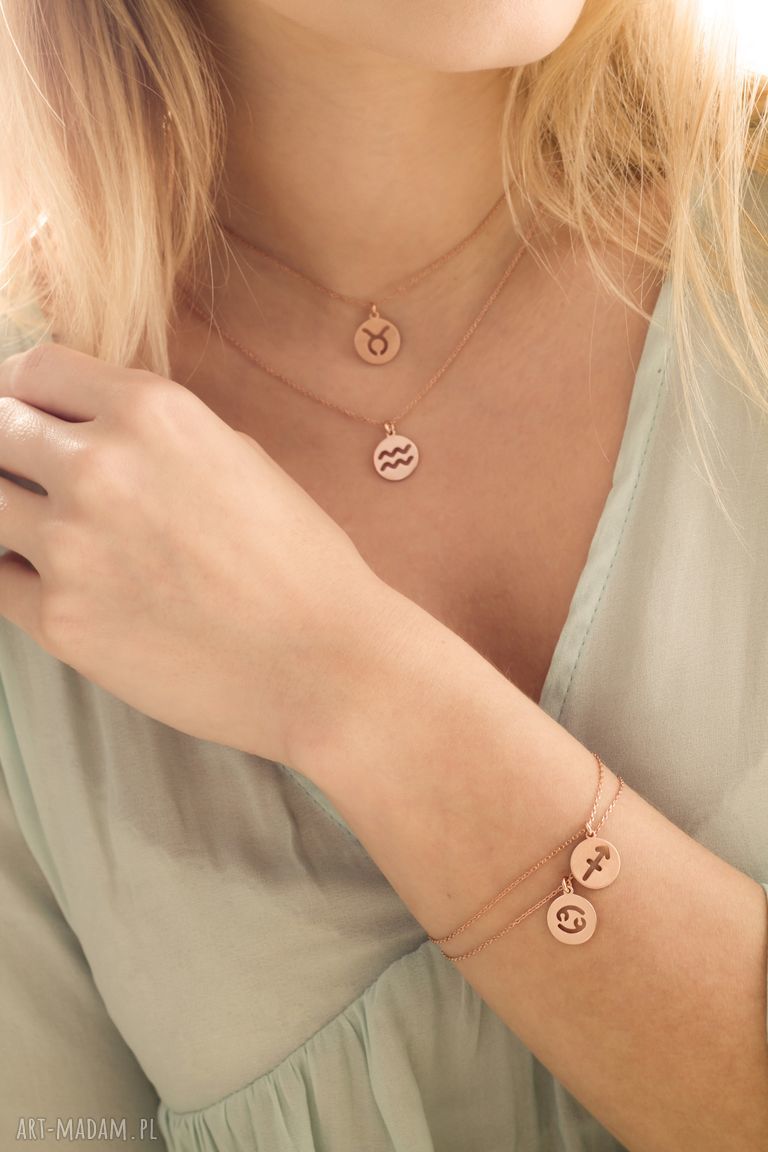 naszyjniki: Srebrny matowy naszyjnik z zodiakiem Lwa HandMade