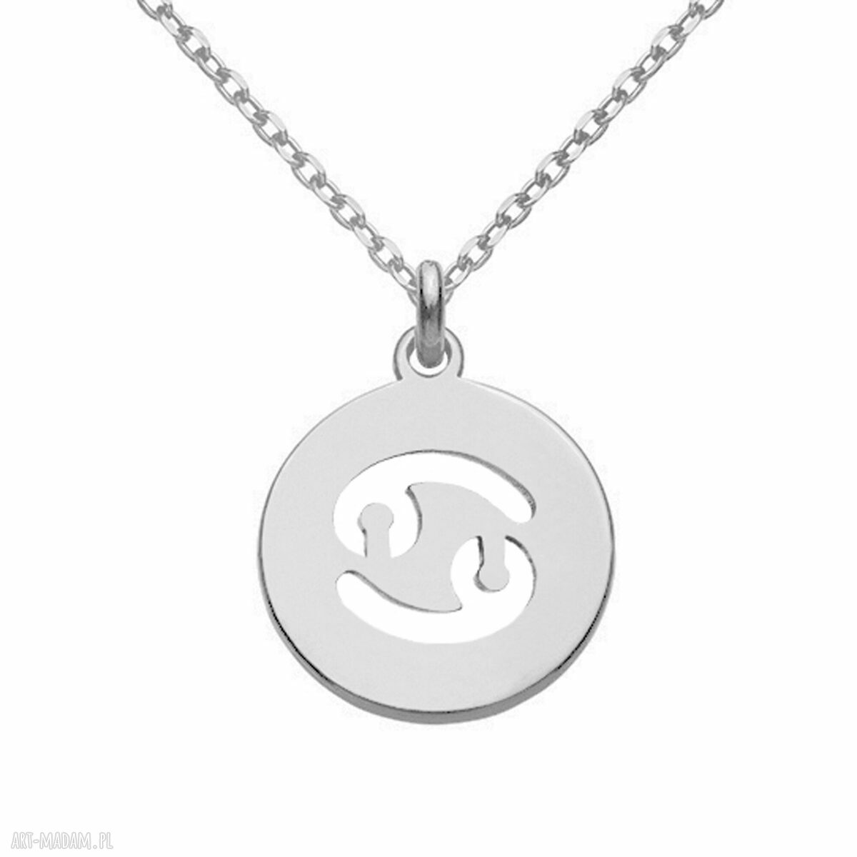 Srebrny naszyjnik ze znakiem zodiaku Raka