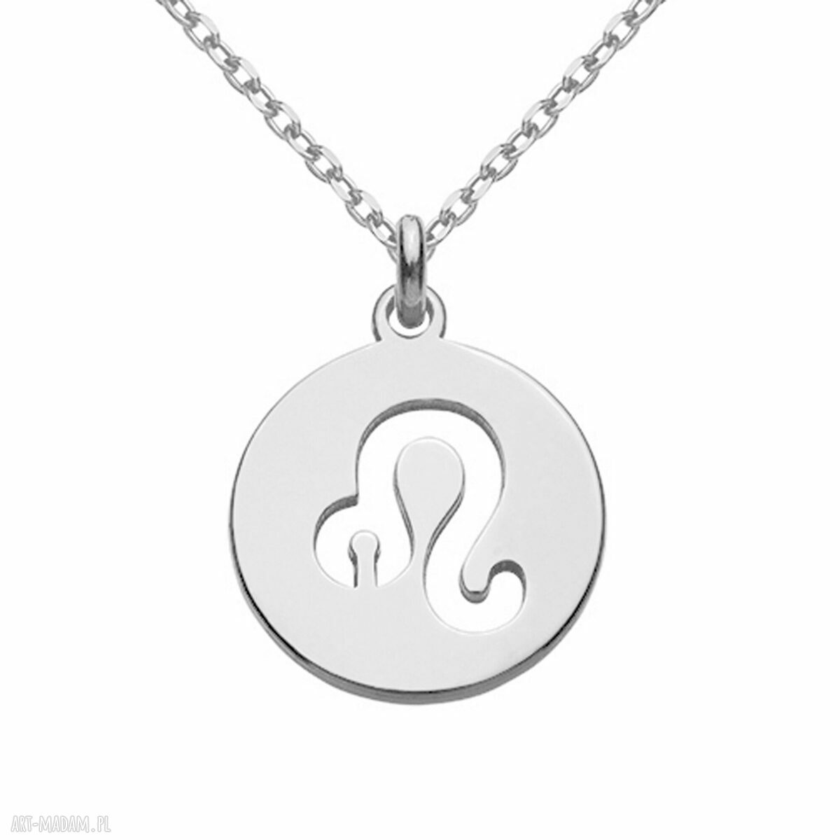 Srebrny naszyjnik z symbolem zodiaku Lwa
