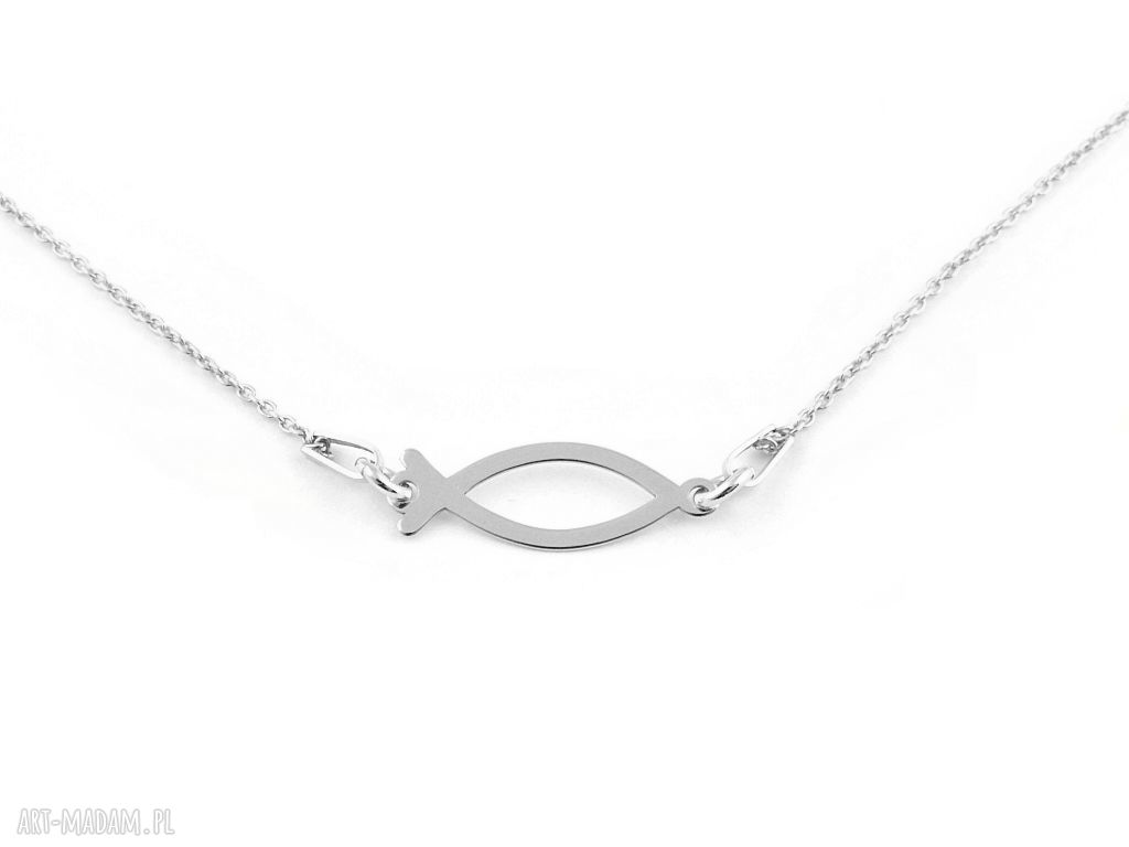 Srebrny naszyjnik symbol ichthys - ryba