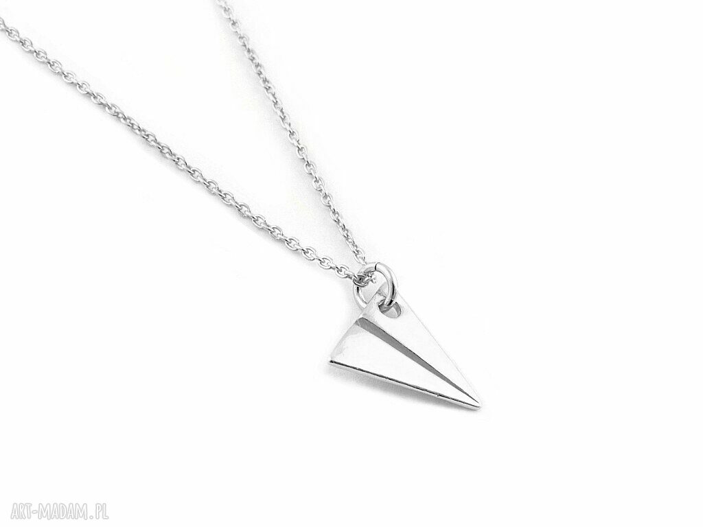 Srebrny naszyjnik samolot origami