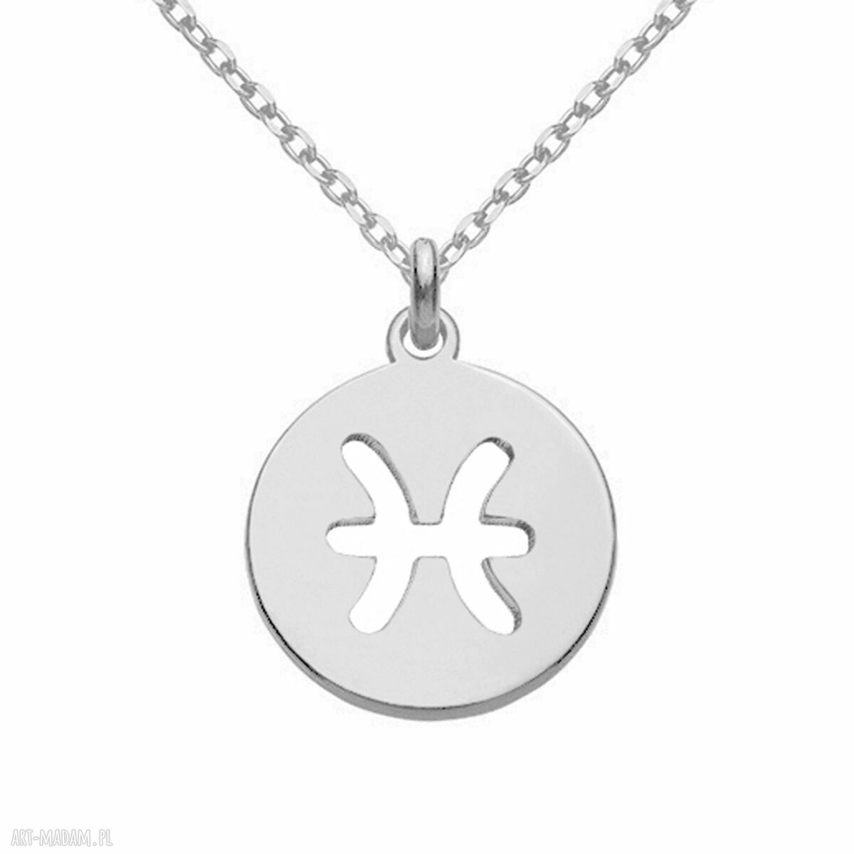 Srebrny naszyjnik ze znakiem zodiaku Ryby
