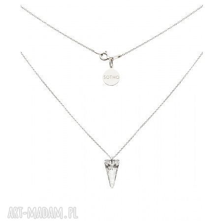Srebrny naszyjnik Spike Silver Patina z kryształkami Swarovski - rękodzieło