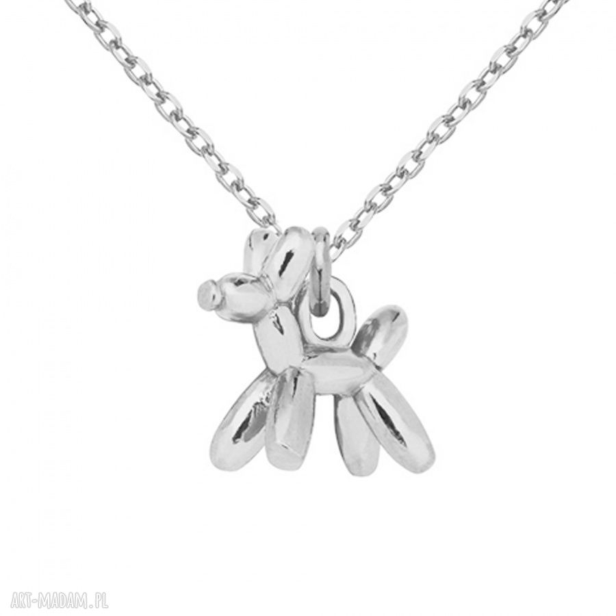 naszyjniki: SREBRNY NASZYJNIK Z BALONOWYM PIESKIEM HandMade