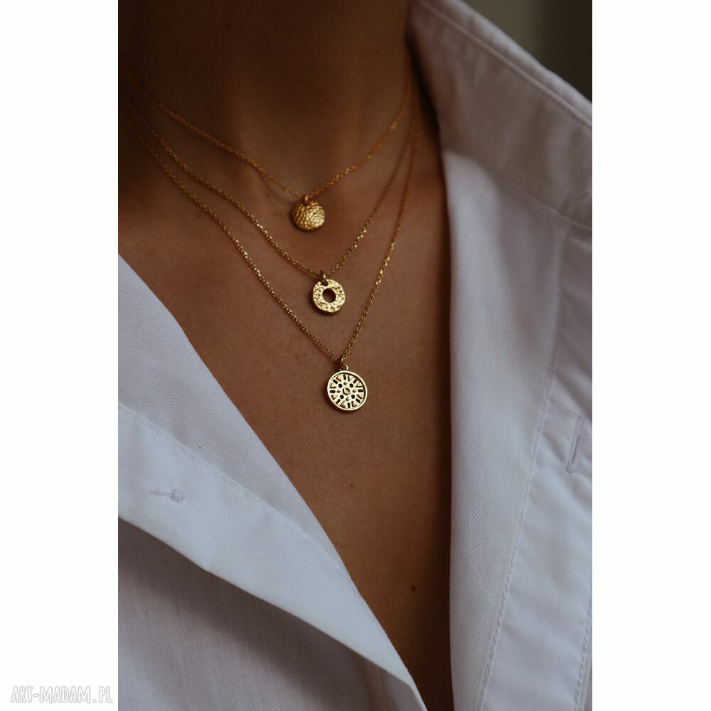 naszyjniki: Srebrny naszyjnik z chropowatym kółeczkiem autorskie