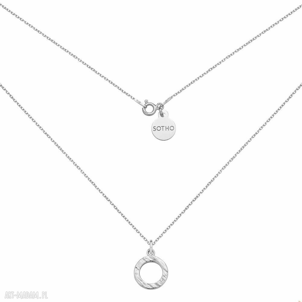Srebrny naszyjnik chropowatym kółeczkiem kółeczko chropowate