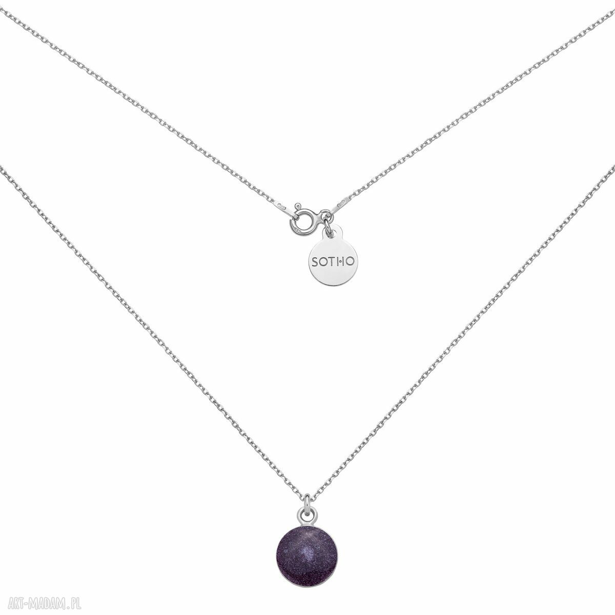 Okrągły srebrny naszyjnik z zawieszką - delikatny handmade blask