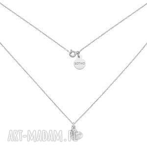 srebrny naszyjnik z gniecionym serduszkiem