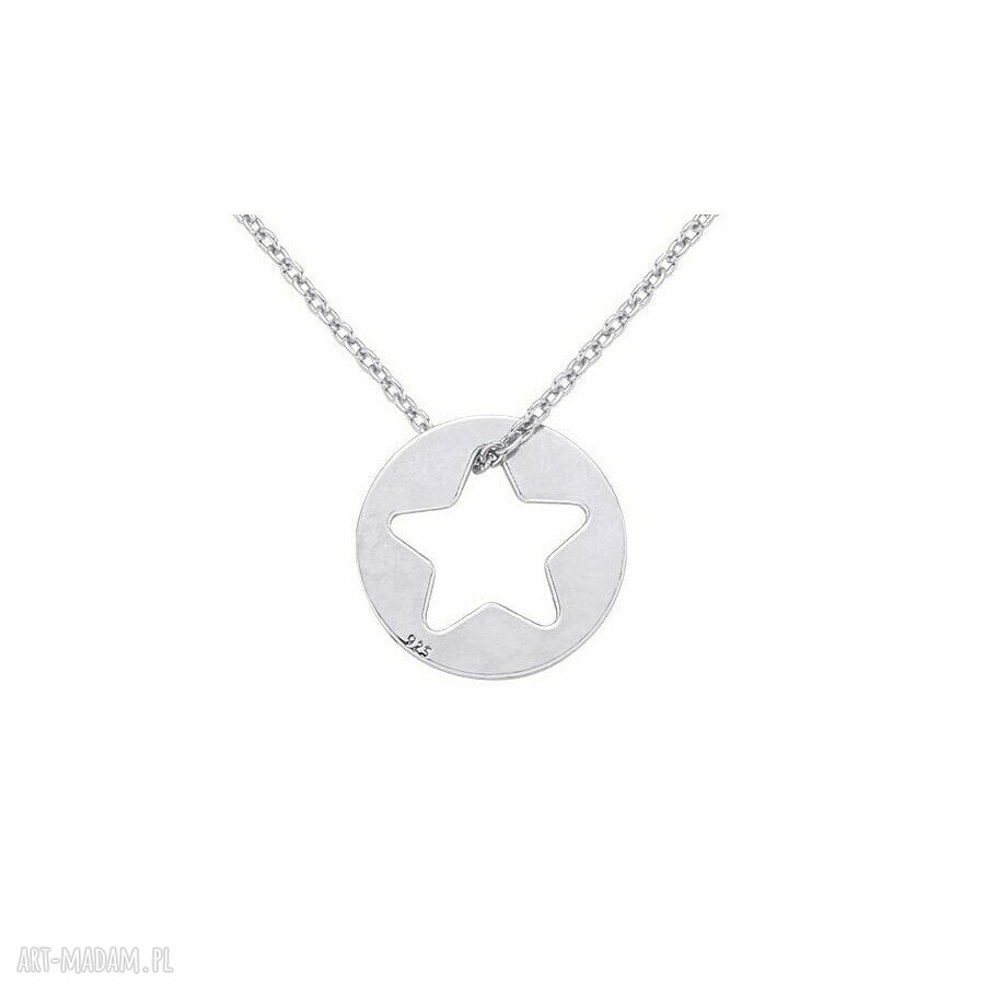 naszyjniki: Srebrny naszyjnik z gwiazdką w kółeczku ręcznie robione