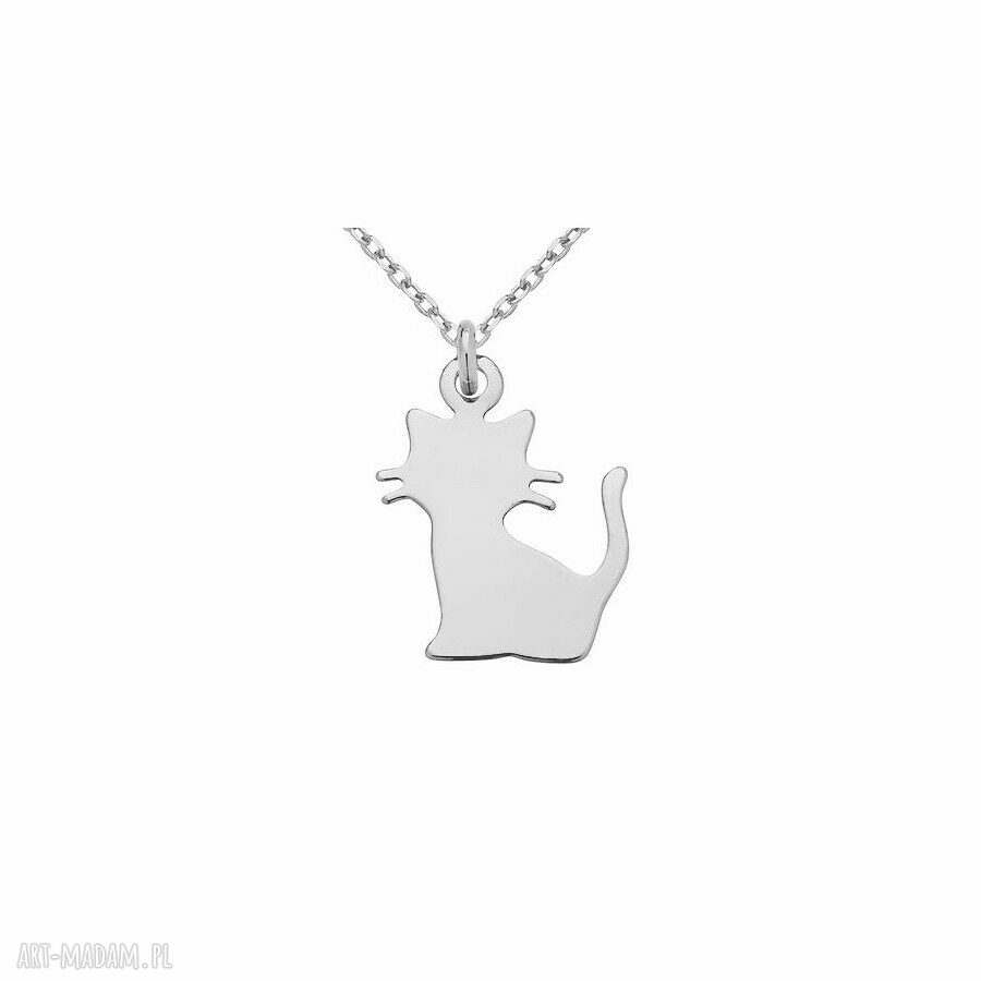 naszyjniki: srebrny naszyjnik z kotekiem ręcznie robione