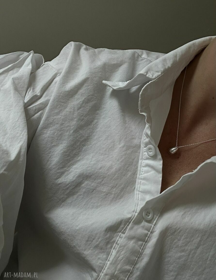 naszyjniki: Srebrny naszyjnik z kroplą Hand Made