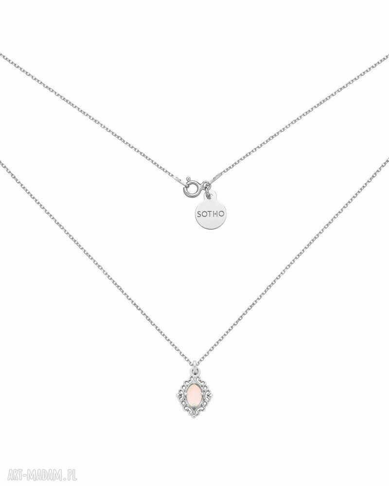 Srebrny naszyjnik kwarcem kwarc 925 zdobiony zawieszką sotho