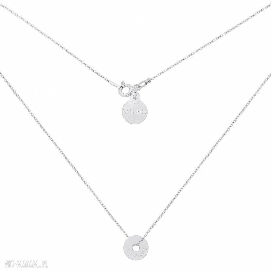 Srebrny naszyjnik małą stay strong karma srebro łańcuszek