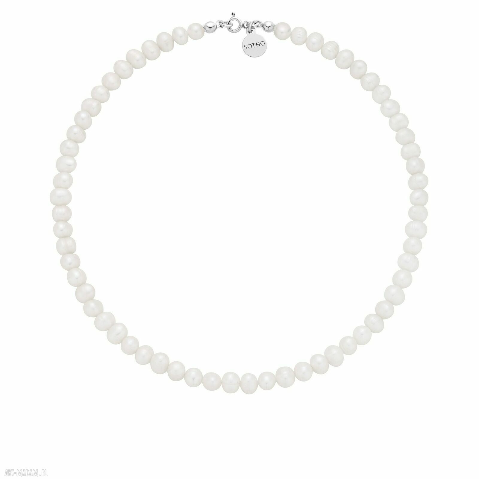 Srebrny naszyjnik pereł naturalnych perłami perły naturalne