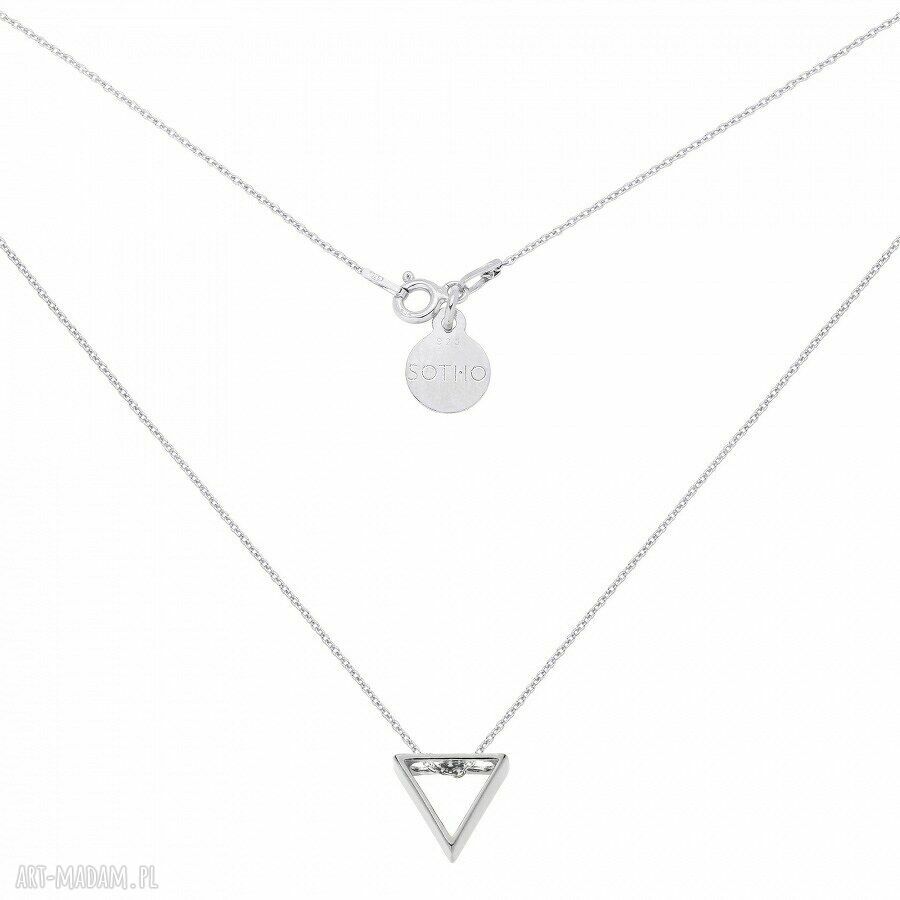 Srebrny naszyjnik przestrzennym trÓjkĄtem srebro blogerski modowy