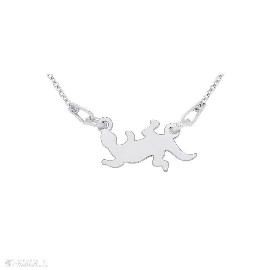 naszyjniki: SREBRNY NASZYJNIK Z SALAMANDRĄ Handmade