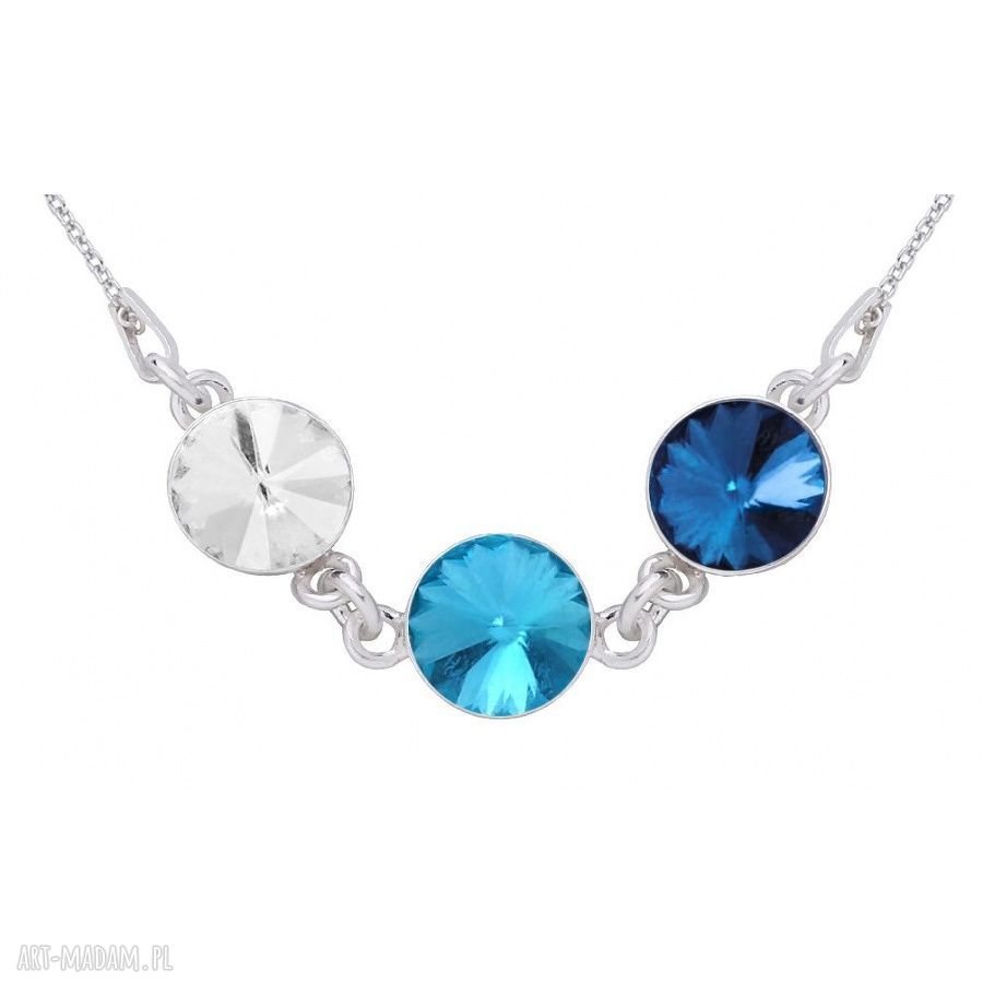 naszyjniki: SREBRNY NASZYJNIK Z TRZEMA KRYSZTAŁAMI SWAROVSKI® CRYSTAL Handmade