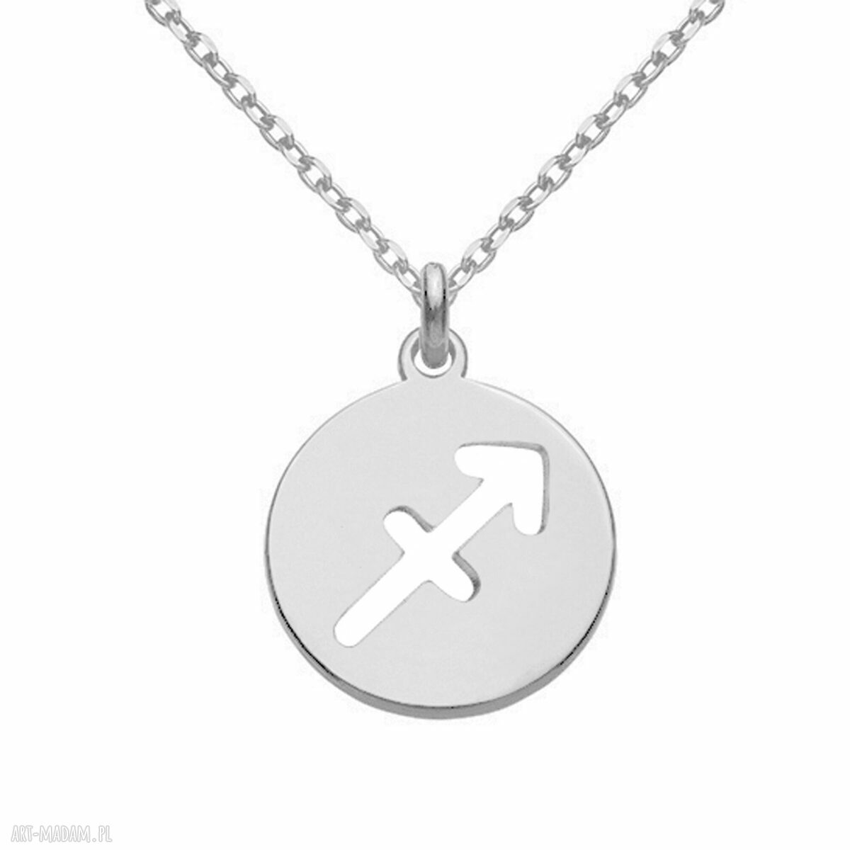 Srebrny naszyjnik zodiak Strzelca ręcznie robiony znak zodiaku dla niej