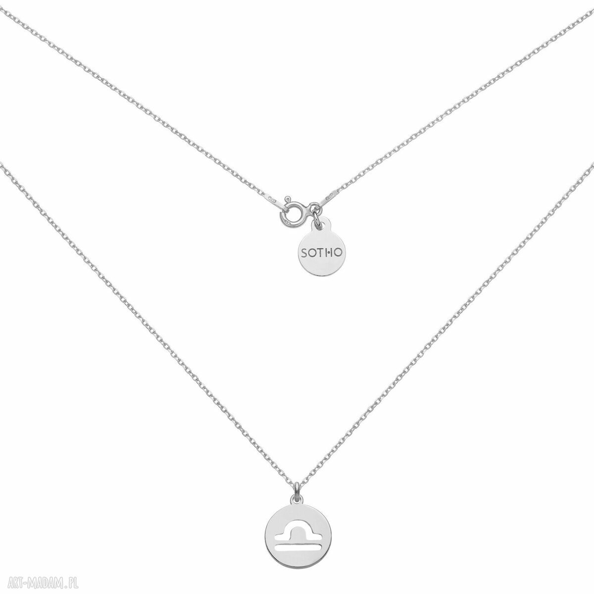 Srebrny naszyjnik zodiakiem zodiak znakzodiaku waga