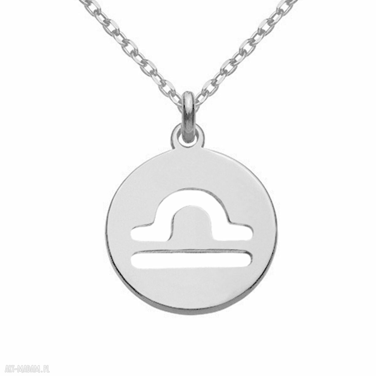 naszyjniki: Srebrny naszyjnik z zodiakiem Wagi Handmade