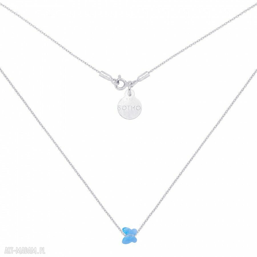 Srebrny naszyjnik zdobiony niebieskim motylkiem swarovski®