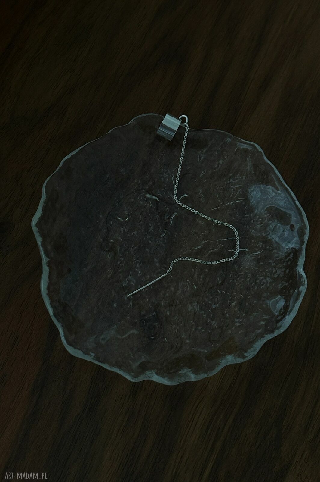 kolczyki: Srebrny nausznica z przewlekanym łańcuszkiem HandMade