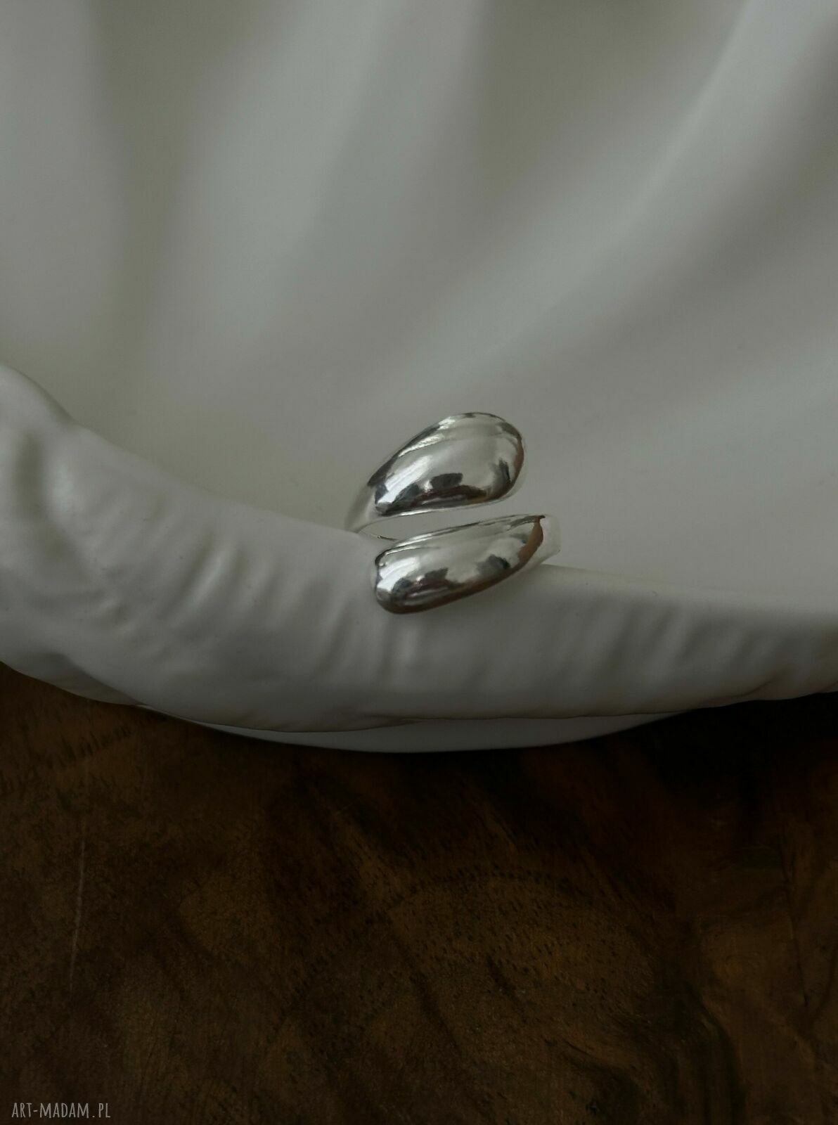 pierścionki: Srebrny pierścionek krople handmade