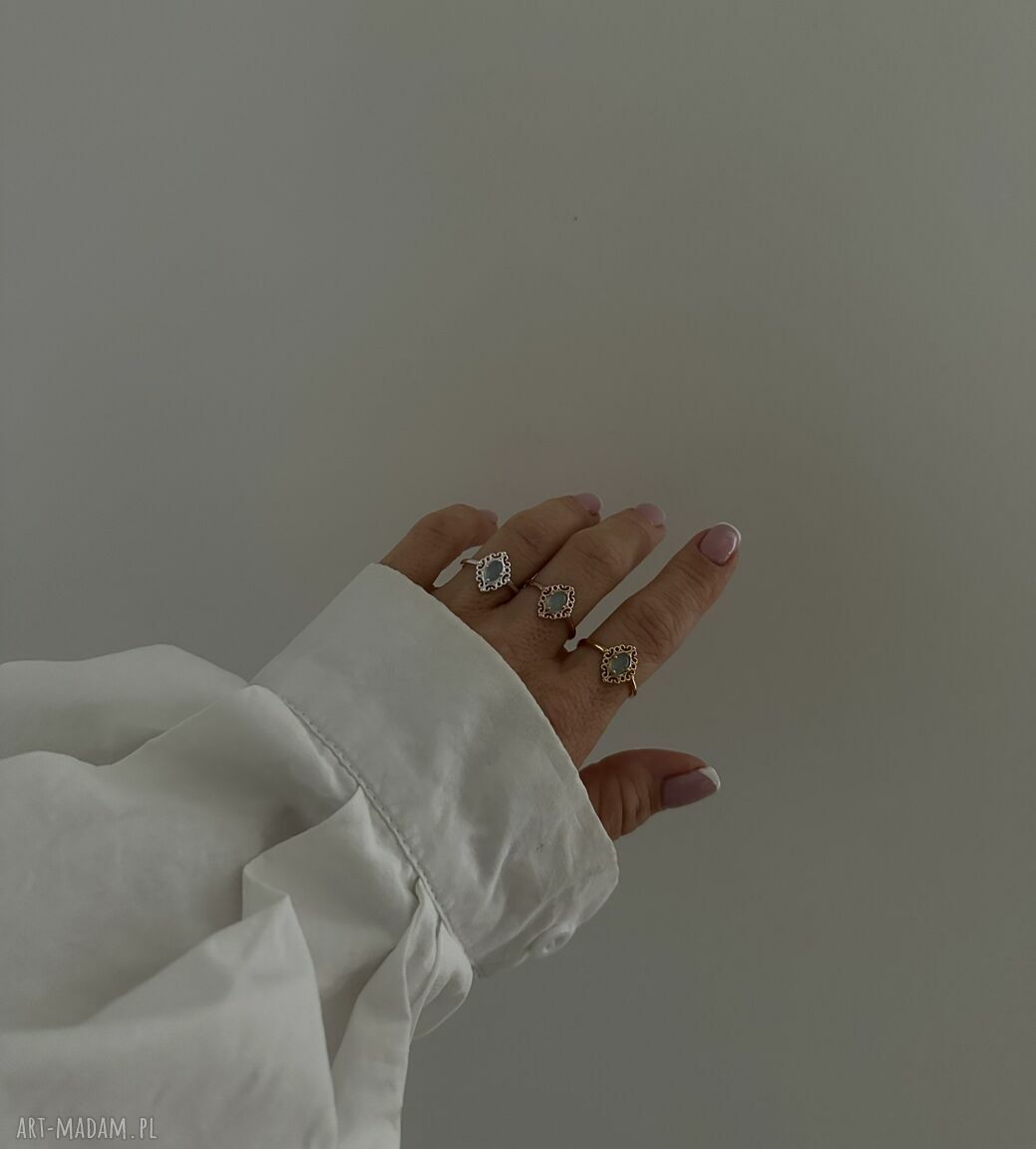 pierścionki: Srebrny pierścionek z agatem autorskie