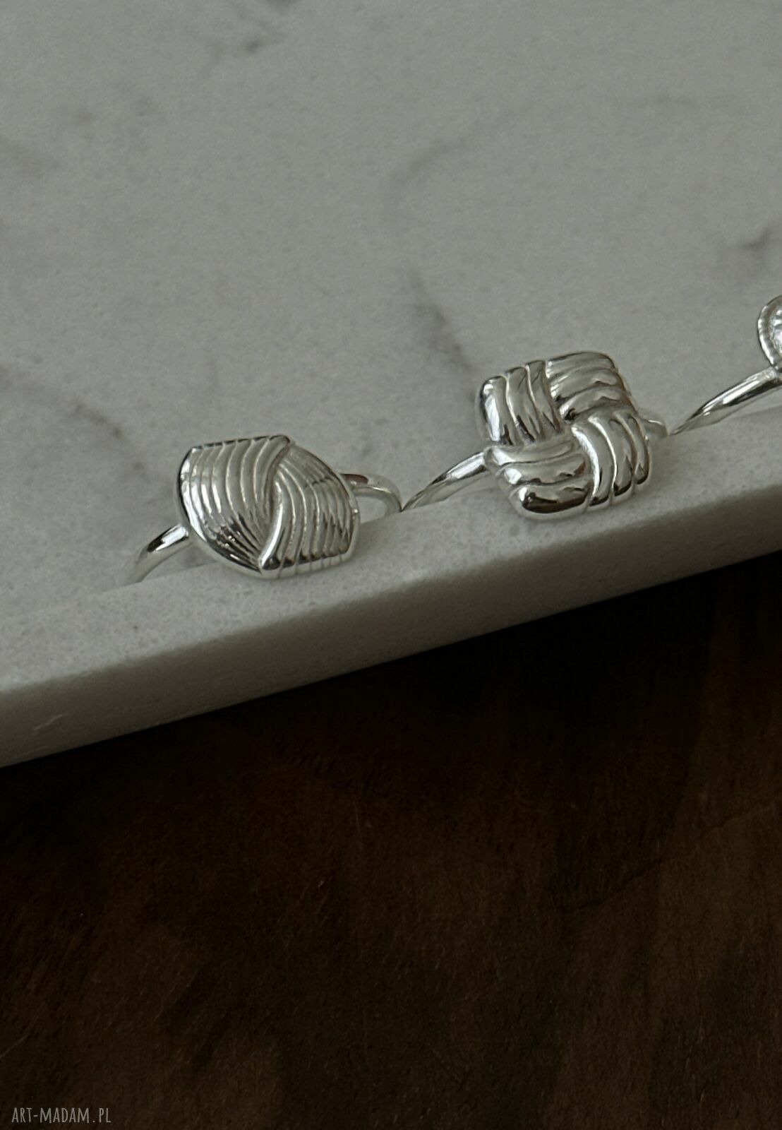 pierścionki: Srebrny pierścionek z retro kwadratem Ręczne wykonanie