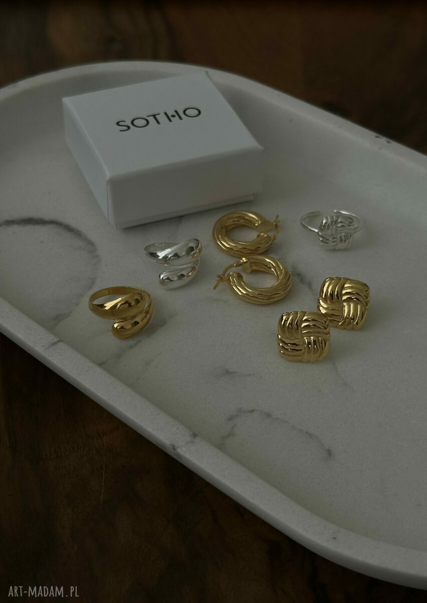 pierścionki: Srebrny pierścionek z retro kwadratem Ręczne wykonanie