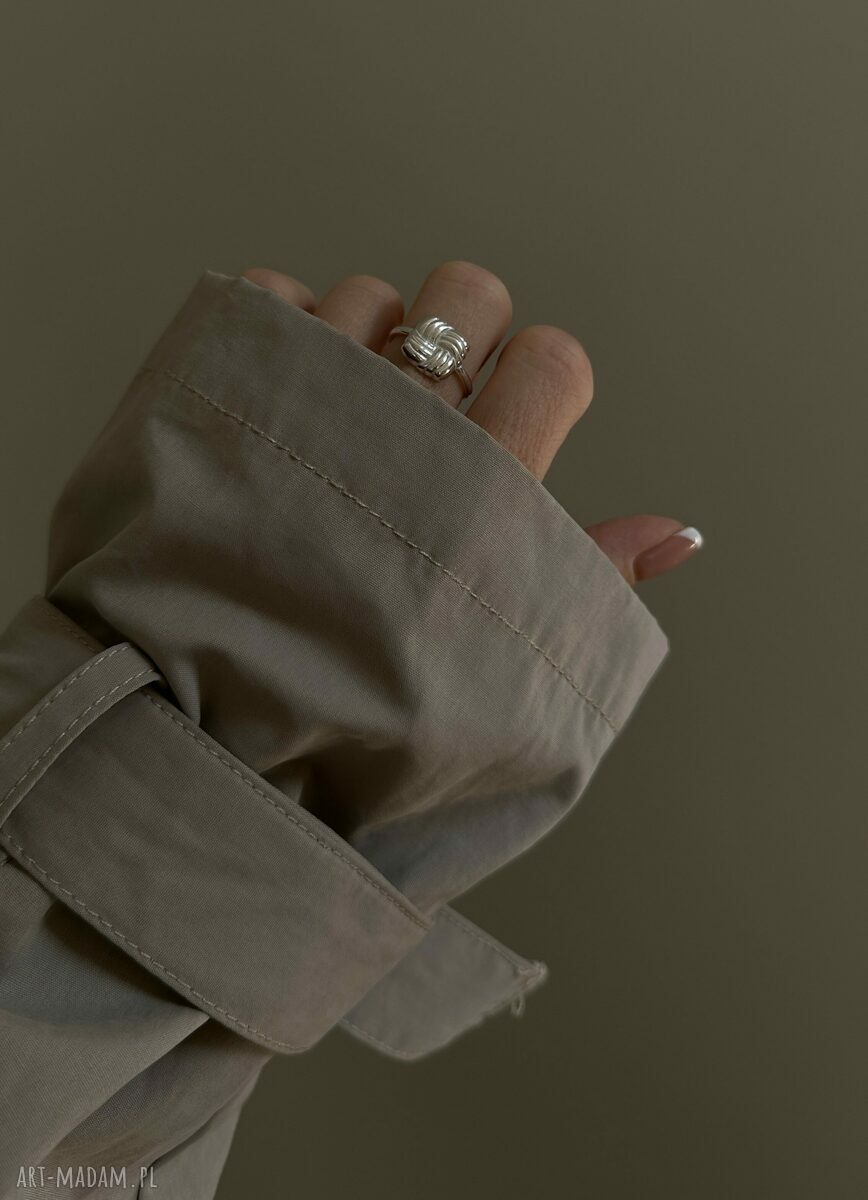 pierścionki: Srebrny pierścionek z retro kwadratem Ręczne wykonanie