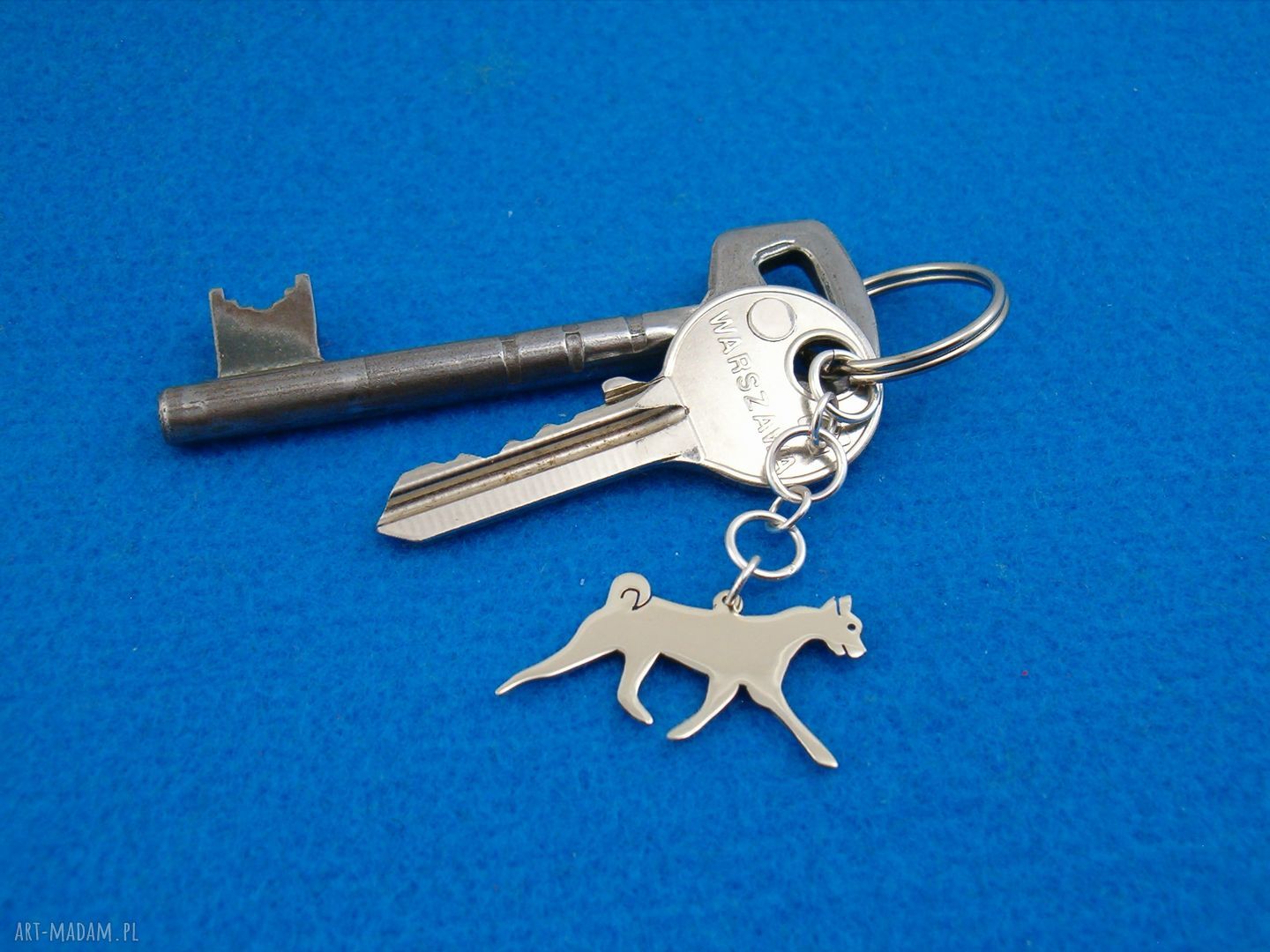 Basenji z srebra 925 - brelok handmade nr 35 do kluczy i torebki