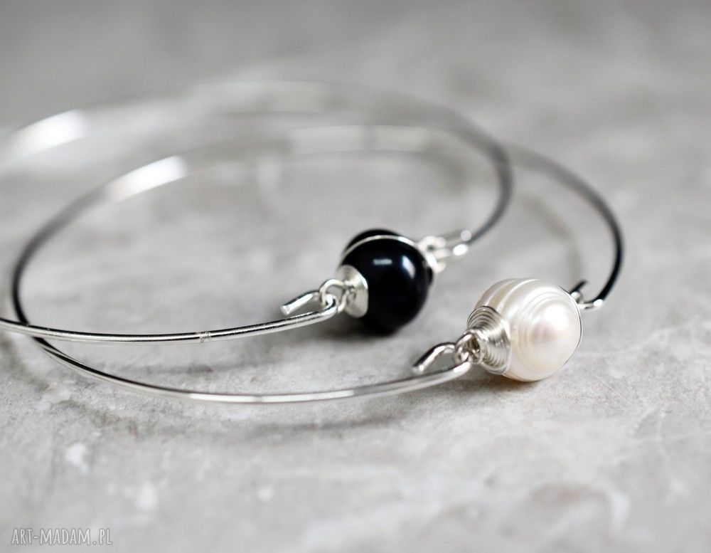 Bransoletki słodkowodną dwupak szt perła dmuchawiec biała